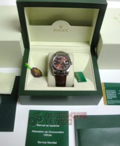 rolex replica daydate white gold strip leather cherry orologio replica copia imitazione