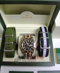 rolex replica GMT master II acciaio oro ceramica black dial cordura by gucci orologio replica