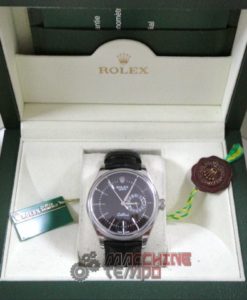 rolex replica cellini date black dial cinturino pelle orologio replica