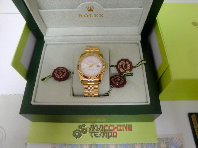 rolex replica datejust full oro giallo madreperla dial roman orologio imitazione