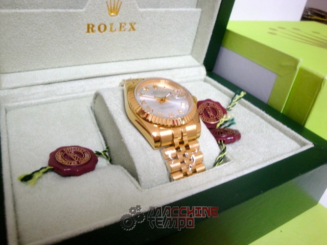 rolex replica datejust full oro giallo madreperla dial roman orologio imitazione - immagine 4