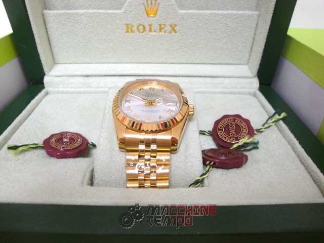 rolex replica datejust full oro giallo madreperla dial roman orologio imitazione - immagine 5