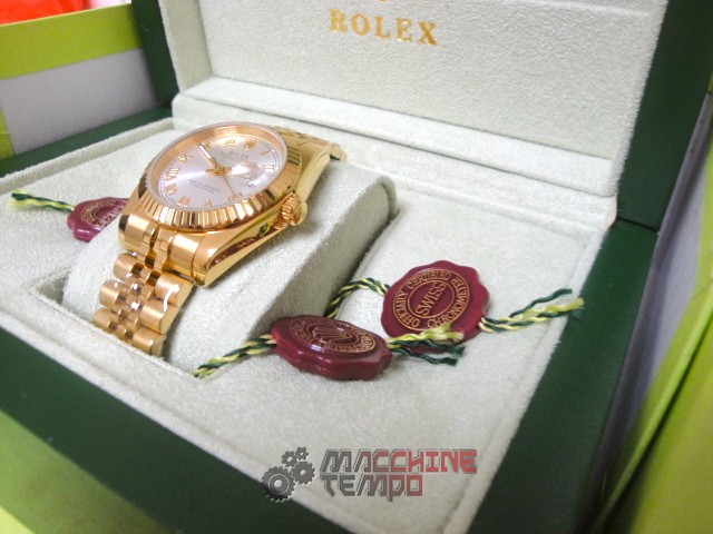 rolex replica datejust full oro giallo madreperla dial roman orologio imitazione - immagine 6
