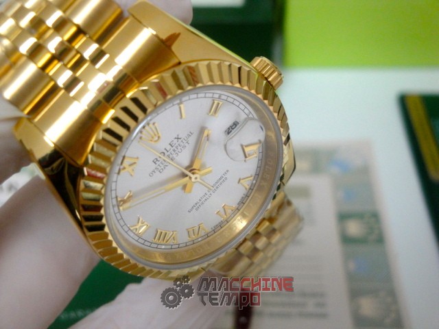 rolex replica datejust full oro giallo madreperla dial roman orologio imitazione - immagine 16