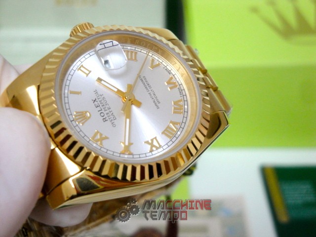 rolex replica datejust full oro giallo madreperla dial roman orologio imitazione - immagine 7