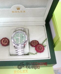 rolex replica daydate ll acciaio green dial orologio replica copia imitazione
