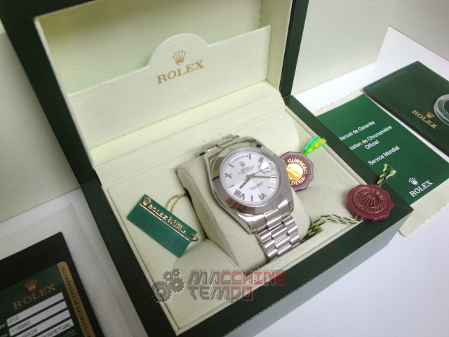 rolex replica daydate ll acciaio white dial president orologio replica copia imitazione - immagine 5
