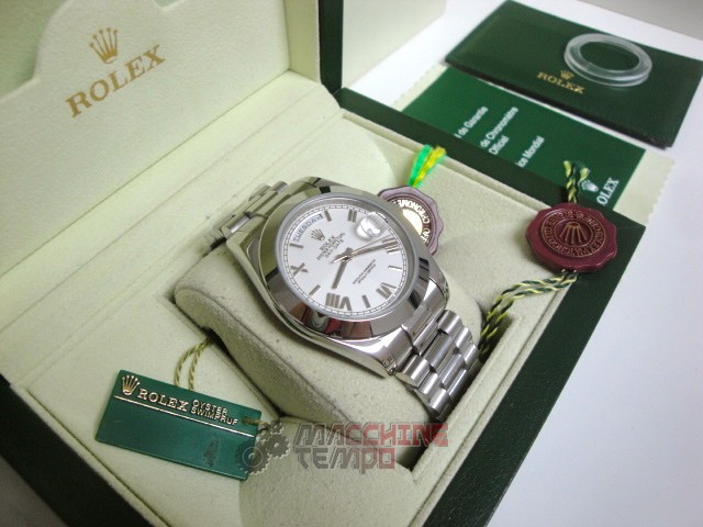 rolex replica daydate ll acciaio white dial president orologio replica copia imitazione - immagine 3