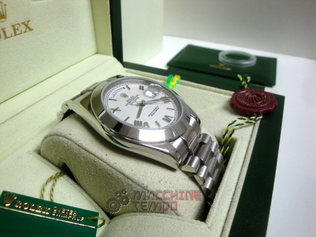 rolex replica daydate ll acciaio white dial president orologio replica copia imitazione - immagine 15