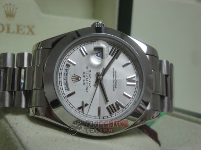 rolex replica daydate ll acciaio white dial president orologio replica copia imitazione - immagine 17