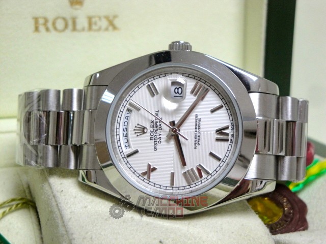 rolex replica daydate ll acciaio white dial president orologio replica copia imitazione - immagine 19