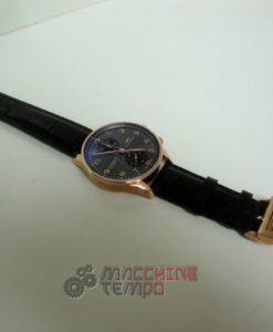 Alternative view of IWC replica portoghese rose gold black dial strip leather orologio replica