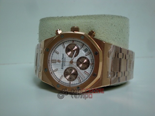 audemars piguet replica chrono offshore leo messi rose gold white dial panda imitazione copia - immagine 2