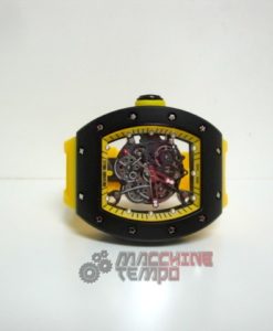 richard mille replica skeletron RM055 bubba watson yellow strip rubber-b
