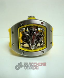 Alternative view of richard mille replica skeletron RM038 bubba watson yellow strip
