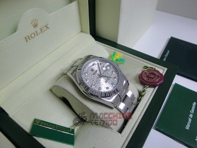 rolex replica daydate ll acciaio argentèè centenario dial orologio replica copia imitazione - immagine 4