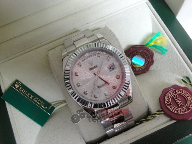 rolex replica daydate ll acciaio argentèè centenario dial orologio replica copia imitazione - immagine 12