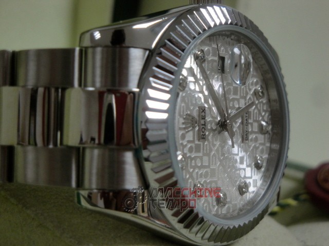 rolex replica daydate ll acciaio argentèè centenario dial orologio replica copia imitazione - immagine 14