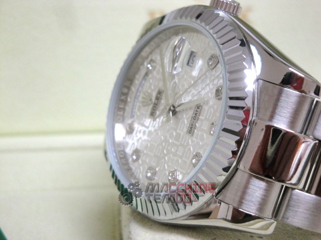 rolex replica daydate ll acciaio argentèè centenario dial orologio replica copia imitazione - immagine 15