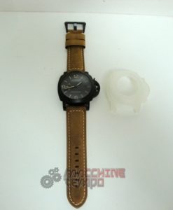 Alternative view of Panerai replica luminor marina black seal pro-hunter pvd cinturino pelle imitazione copia