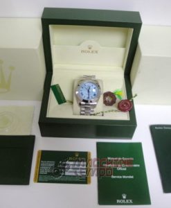 rolex replica daydate ll acciaio cyan dial strip president orologio replica copia imitazione