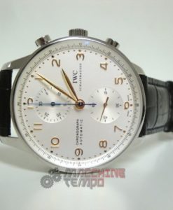 IWC replica portoghese white dial strip leather acciaio orologio replica