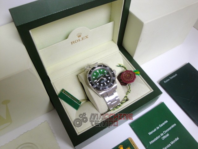 rolex replica seadweller new basilea gradient green dial orologio replica copia lusso imitazione - immagine 3
