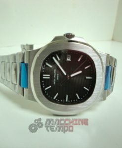 Alternative view of patek philippe replica nautilus grey dial skeletron acciaio orologio imitazione