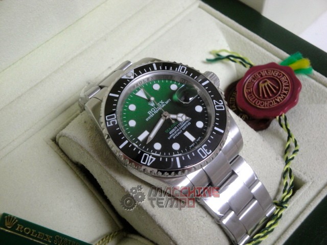 rolex replica seadweller new basilea gradient green dial orologio replica copia lusso imitazione - immagine 6