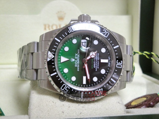 rolex replica seadweller new basilea gradient green dial orologio replica copia lusso imitazione - immagine 7