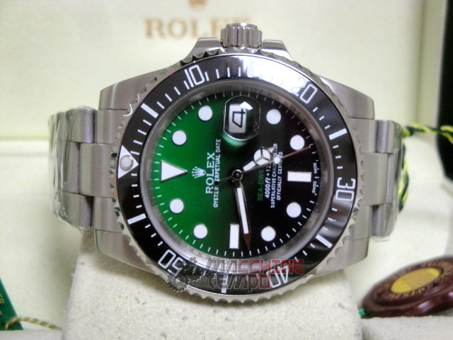 rolex replica seadweller new basilea gradient green dial orologio replica copia lusso imitazione - immagine 9