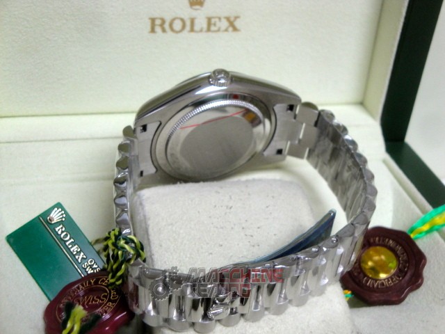 rolex replica daydate ll acciaio blue dial president orologio replica copia imitazione - immagine 11