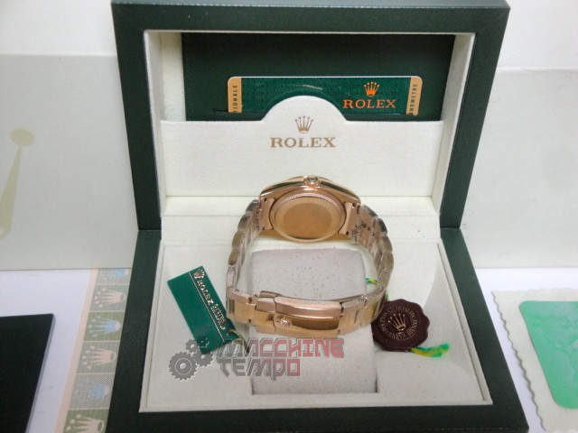 rolex replica daydate ll SARU oro giallo diamond bezel orologio replica copia imitazione - immagine 12