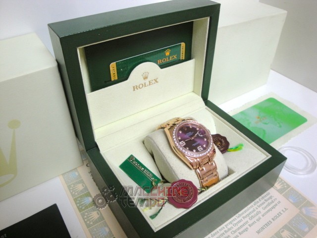 rolex replica pearlmaster rose gold red grape orologio imitazione - immagine 3