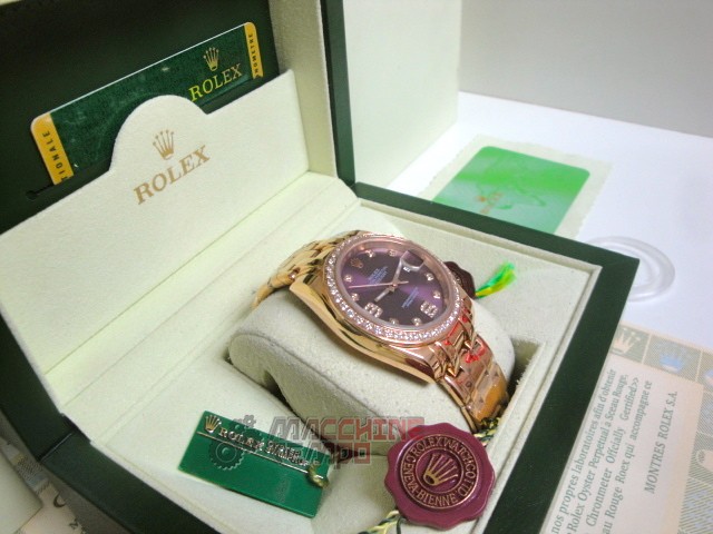 rolex replica pearlmaster rose gold red grape orologio imitazione - immagine 4