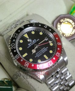 rolex replica vintage GMT master II 1675 rosso nero jubilèè plexi glass