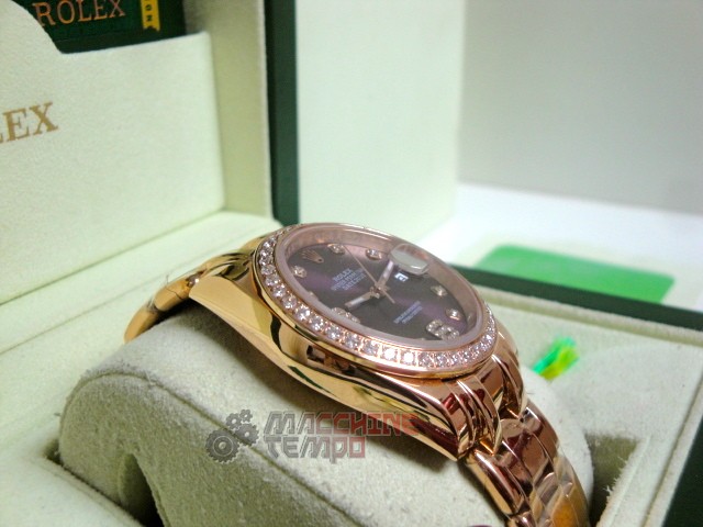 rolex replica pearlmaster rose gold red grape orologio imitazione - immagine 6