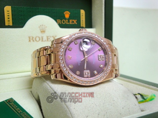 rolex replica pearlmaster rose gold red grape orologio imitazione - immagine 7