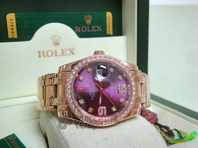 rolex replica pearlmaster rose gold red grape orologio imitazione - immagine 9