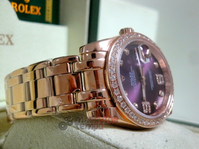 rolex replica pearlmaster rose gold red grape orologio imitazione - immagine 10