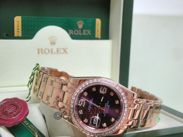 rolex replica pearlmaster rose gold red grape orologio imitazione - immagine 14