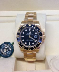 rolex replica GMT master II 116718LN oro giallo black dial ceramichon bezel orologio replica