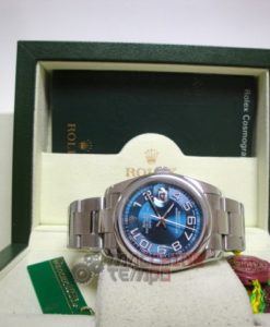 rolex replica oyster perpetual acciaio blu arabic dial orologio imitazione