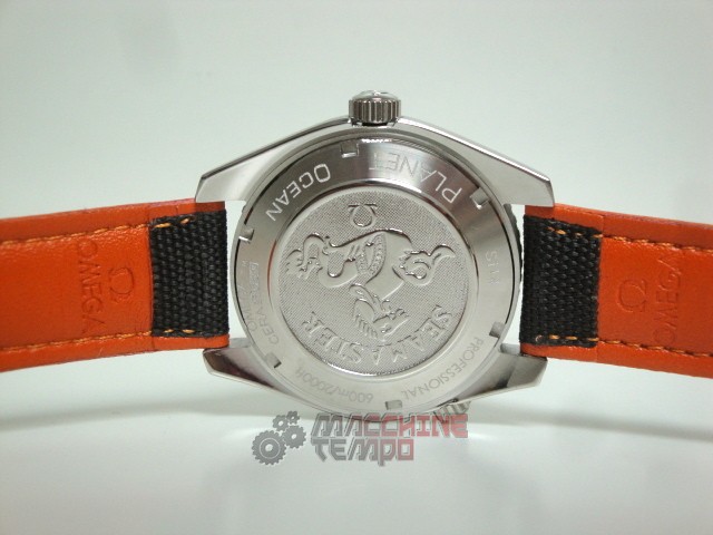 Omega replica seamaster planet ocean acciaio black dial strip cordura imitazione copia - immagine 5