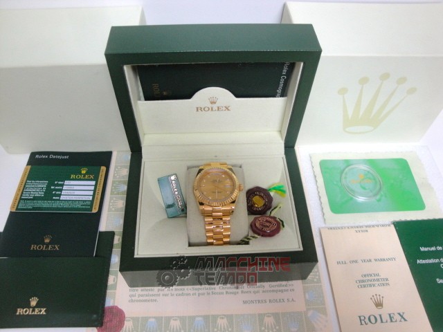 rolex replica daydate ll oro giallo gold dial diamond orologio replica copia imitazione - immagine 2
