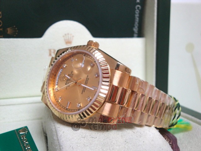 rolex replica daydate ll oro giallo gold dial diamond orologio replica copia imitazione - immagine 7
