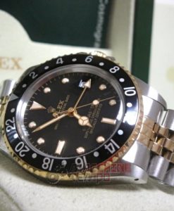 rolex replica vintage GMT master II acciaio oro black dial jubilèè plexi glass