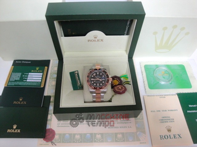 rolex replica GMT master II acciaio rose gold 126711CHNR ceramichon bezel - immagine 2