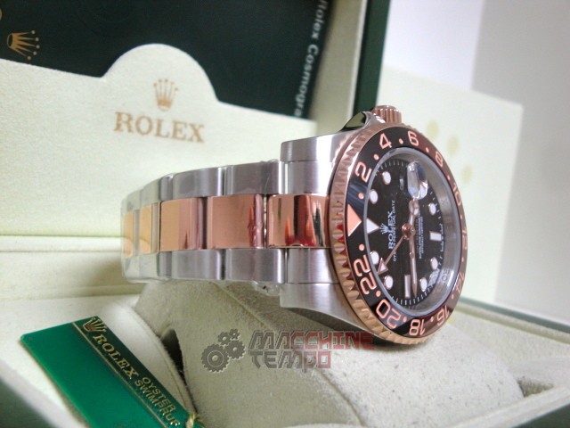 rolex replica GMT master II acciaio rose gold 126711CHNR ceramichon bezel - immagine 8