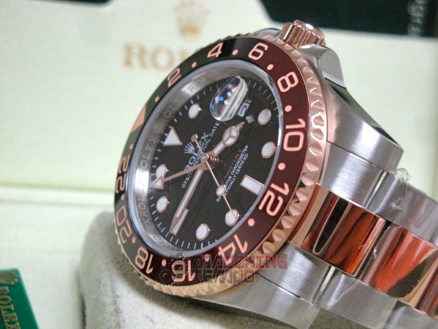 rolex replica GMT master II acciaio rose gold 126711CHNR ceramichon bezel - immagine 10
